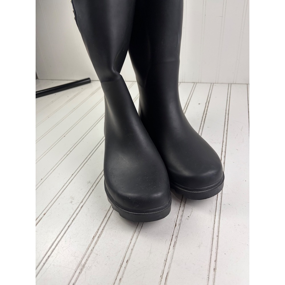 Betsey Johnson Stormm Black Studded Bow Waterproof Rain Boots Women's Size 9M - Picture 7 of 11